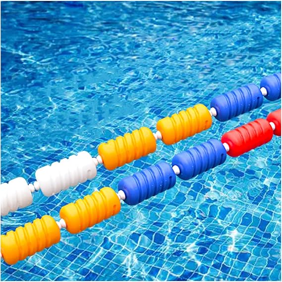 Floating Pool Divider Rope,Pool Break Waves Safety Rope,with 5 Floats Swimming Pools Buoy Line for Commercial Competition(3.3-60ft)(Nylon Rope,60ft/18m)