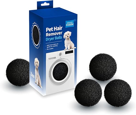 Reusable Pet Hair Removing Foam Dryer Balls 6 Pack. Rid Laundry and Clothes of Soft Debris Like Dog or Cat Fur or Strands of Lost Hair. Minimize the Need For Lint Rollers and Keep Clothes Looking New, 2 Count (Pack of 3)