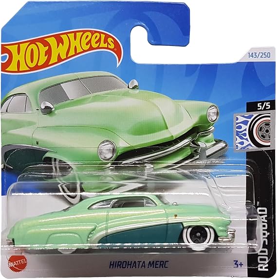 Hot Wheels - Hirohata MERC - Rod Squad 5/5 - HRY69 - Short Card - Ford - Light Green Metallic - Mattel 2024 - 1:64