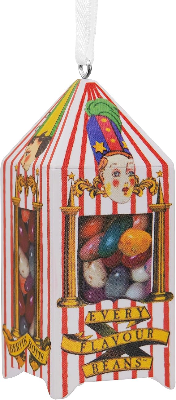 Hallmark Collectable Harry Potter Bertie Bott's Every Flavour Beans Ornaments, Harry Potter Decoration, Christmas Hanging Ornament, Gifts for Christmas | Collectable Christmas Hanging Ornament, Durable Resin Construction, Hangs with White Ribbon, Measures 7.5cm by 3cm by 3cm