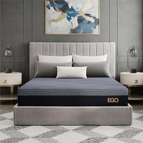 MLILY EGOHOME 10 Inch Hybrid King Size Mattress, Memory Foam Pocket Spring Mattress for Cozy Sleep, Bed in a Box, CertiPUR-US Certified, Pressure Relief, 76x80x10 Black | Mattress in a Box with Cooling Breathable Cover and Pocket Spring,Pressure Relief,76x80x10,Black