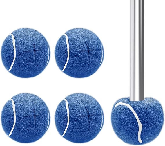 SPRING SEAON Precut Tennis Balls 4 Pcs for Walker Legs | Durable Rubber with Soft Felt Surface, Tool-Free Installation to Reduce Noise and Protect Floors Carpets and Furniture Legs