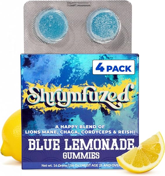 Shrumfuzed Mushroom Gummies, Blue Lemonade (4 Count)