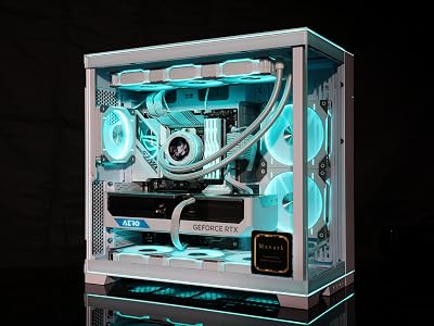 Mavark New 011 TForce 4K Liquid Cool Gaming Desktop 14th Gen i9-14900K 6GHz GeForce RTX 4090 Super Gen 4 SSD Boots WiFi 7 Win 11 Pro White Edition Intel i9|34TB SSD|192GB RAM
