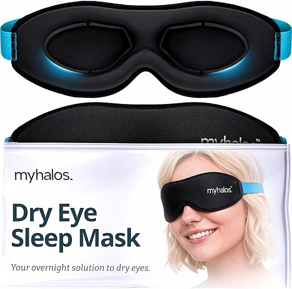 MyHalos Silicone Sleep Mask, Blackout Eye Mask, Zero Pressure, Washable