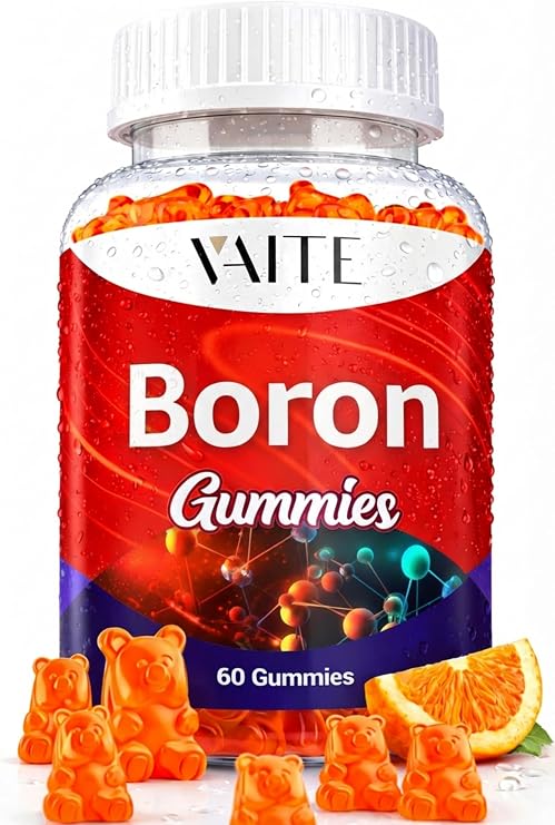 Boron Supplement for Men & Women 10mg Gummies Vegan, Non-GMO, Gluten-Free Supports Bone Strength, Joint Flexibility & Immune System Essential Mineral for Bone Density 60 Chewables