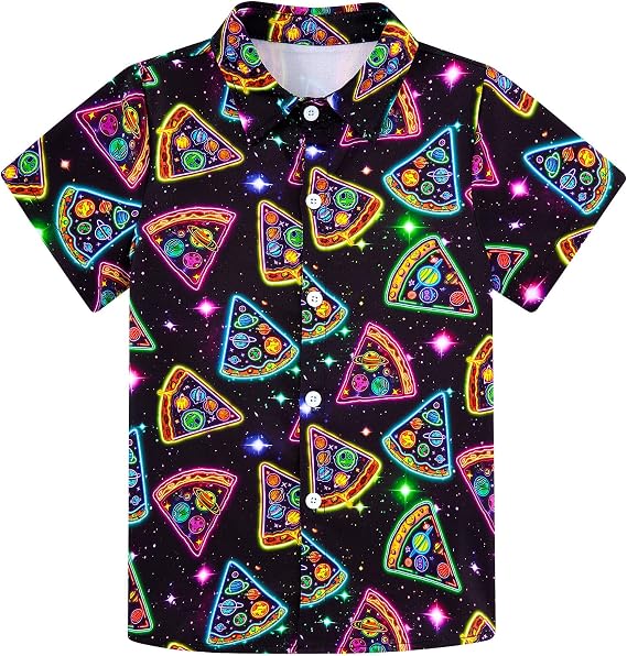 Enlifety 2-10T Kids Boys Hawaiian Shirt Short Sleeve Button Down Shirt