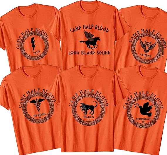 Camp Half-Blood Orange Shirt, Matching Family Youth Toddler Baby Game Shirt, Olympian Training Camp Half Blood Game Shirt,Percy Jackson Shirt,Camp Jupiter, Half Blood Chronicles Branches,Unisex Tee