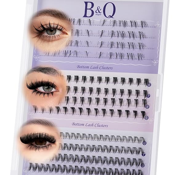 B&Q Bottom Lashes 3 Styles Natural,Manga,Dramatic Bottom Lash Clusters (01)