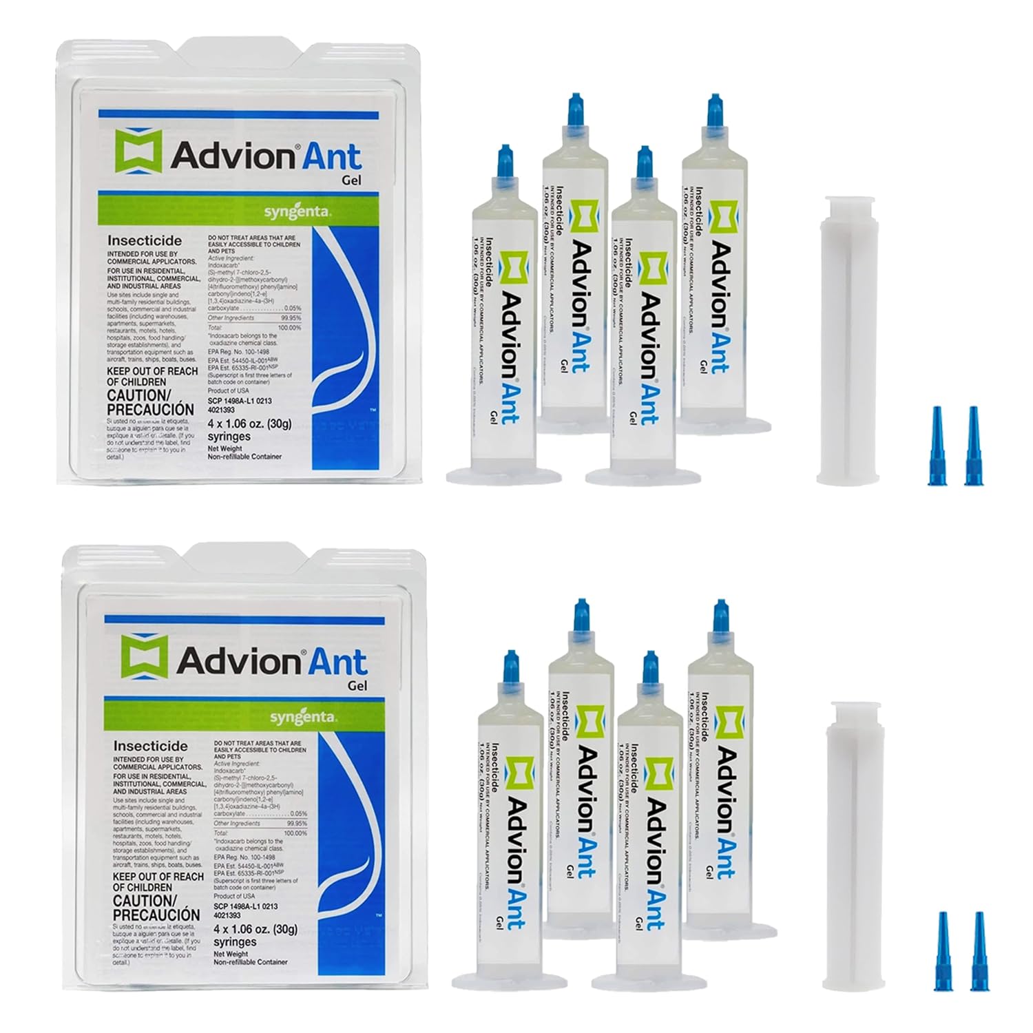 Advion Ant Gel Bait, 4 Tubes x 30-Grams, 1 Plunger and 2 Tips, Effective Bait Formulated with 0.05% Indoxacarb, Indoor and Outdoor Use, Killer Gel for Control of Most Major Ant Species 2