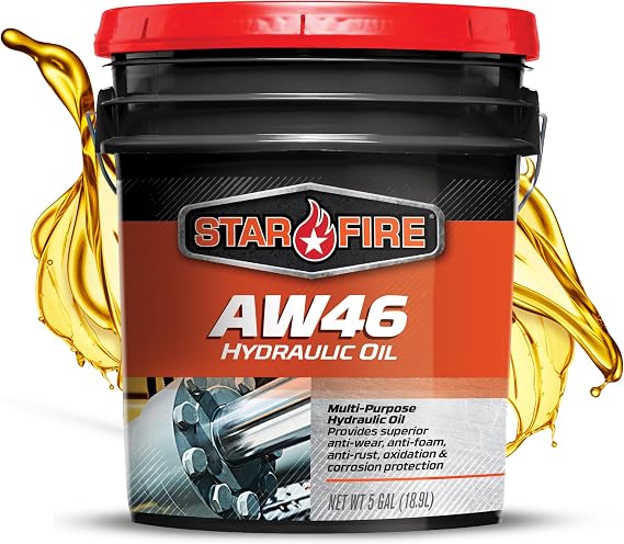 STARFIRE AW46 Hydraulic Oil 5 Gallon Pail Premium Anti-Wear Formula for Industrial and Mobile Equipment Anti-Foam, Rust and Oxidation Protection ISO 46 Hydraulic Fluid