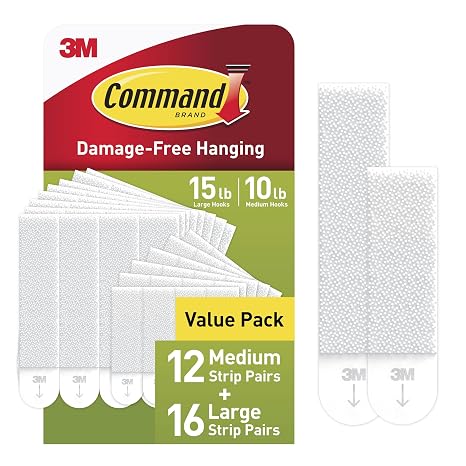 Command 15 & 10 lb Assorted Picture Hanging Strips, 28 Pairs, SIOC
