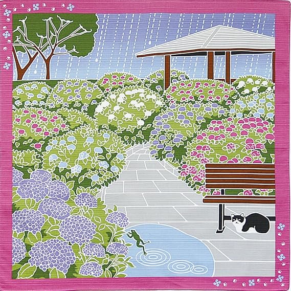 Yamako 88590 Tama's Walk, Small Furoshiki, Hydrangea, 19.7 x 19.7 inches (50 x 50 cm), Wall Art, Decorative Cloth, Living Room