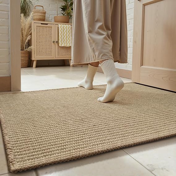 Jute Front Door Mat Indoor Entrance Mat for Entryway Entry Entrance Rug 17"X30"