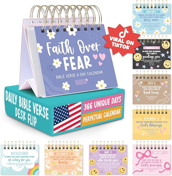 Daily Bible Verse Desk Flip Calendar 2027 - Daily Scripture Flip Calendar