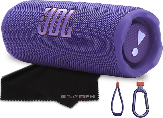 JBL Flip 7 Portable Bluetooth Speaker, IP68 Waterproof, Dustproof, Drop-Proof, PushLock System, AI Sound Boost, 16H Battery Purple Boomph's Comprehensive Ultimate Performance Cloth Solution