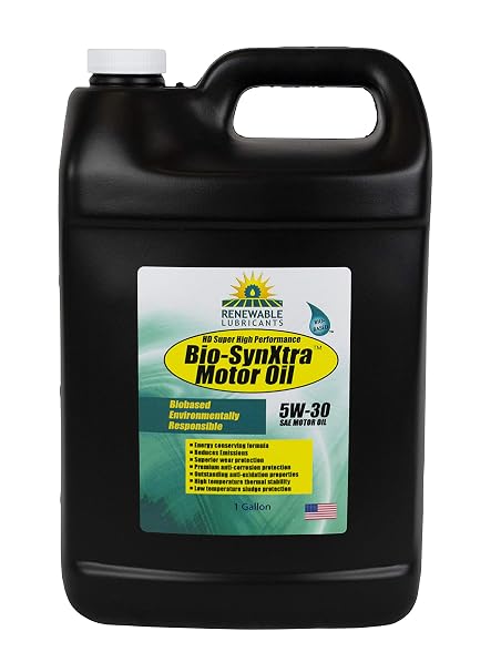 Renewable Lubricants Bio-SynXtra Super High Performance Motor Oil, 1 Gallon Jug (85123), Brown