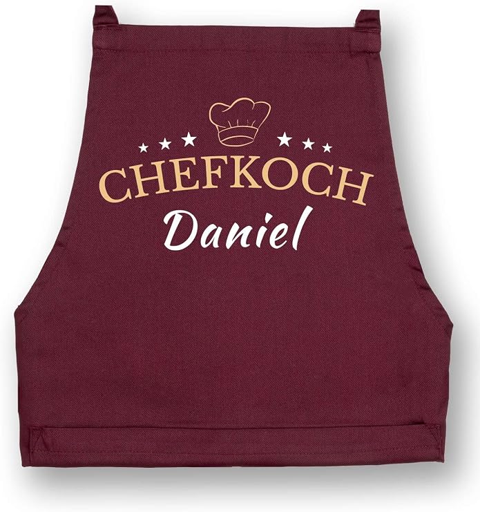 Men's Chef's Apron Personalised for Men BBQ Apron