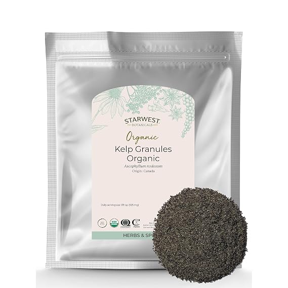 Starwest Botanicals Organic Kelp Granules, Certified Kosher - Bulk 1 lb Bag