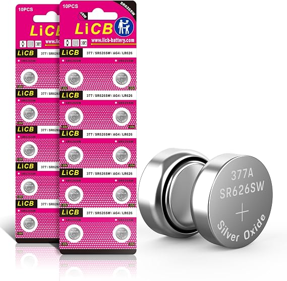 LiCB 20 Pack SR626SW 377 626 Watch Battery 1.5V Button Cell Batteries