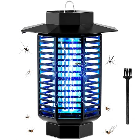Bug Zapper 4200V Electric Mosquito Zapper 18W UV Light, Attracts & Zaps Insect Pest Fly Killer, Silent Waterproof Mosquito Killer for Flying Insect Control Lamp,Fly Catcher for Indoor Outdoor Home Use