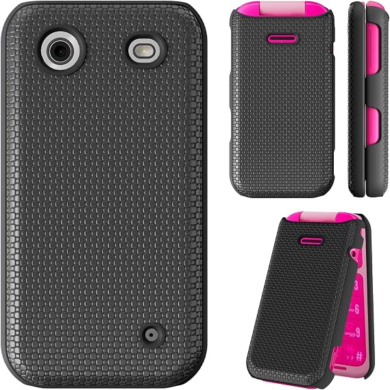 Ailiber for HMD Barbie Flip TA-1681 Case Slim Cover, Screen Protector-Black | Non Slip Texture Back, Dual Layer Silicone Bumper, Soft Rubber Hard Back Shockproof Protective, Comfortable Grip Sense