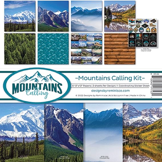 Reminisce Mountains Calling Scrapbook Collection Kit, White