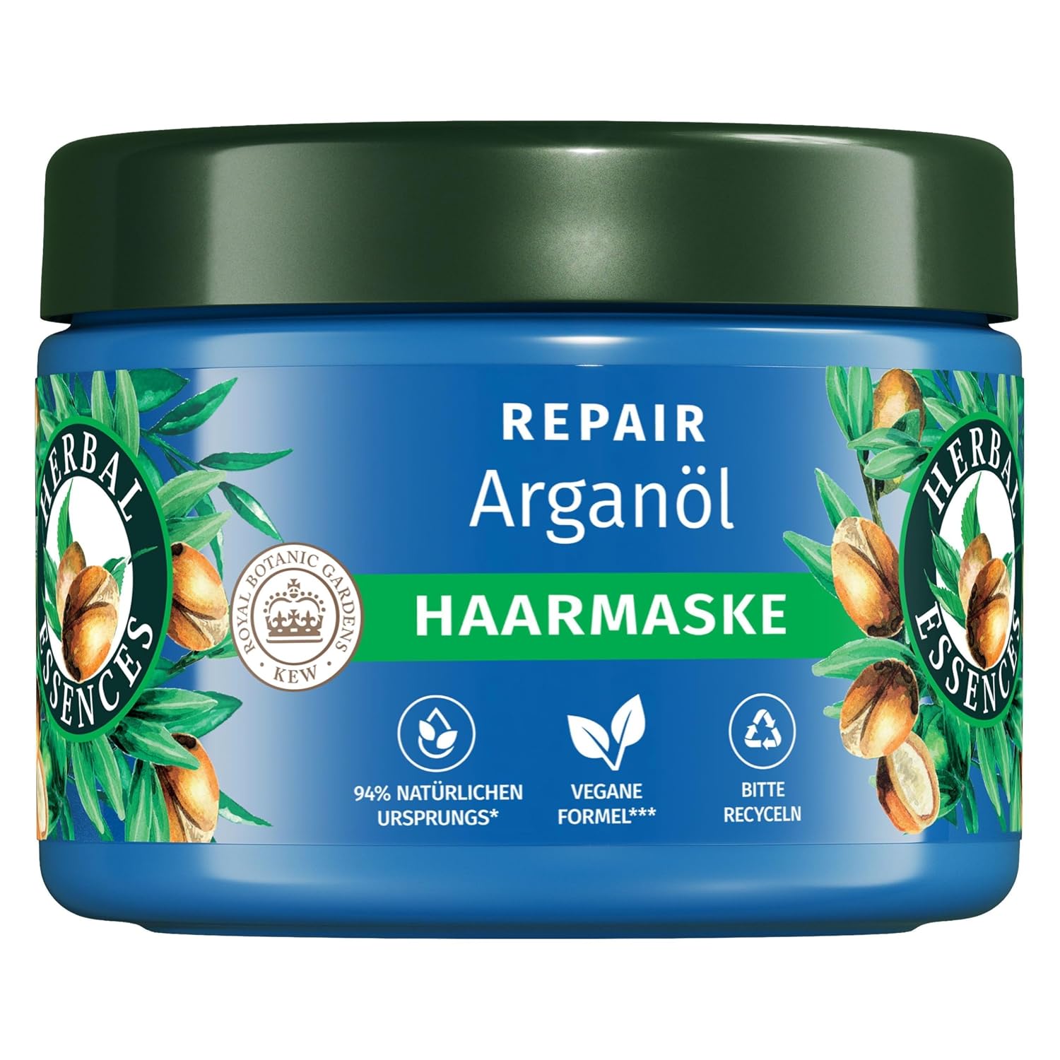 Herbal Essences Repair hair mask with argan oil 300ml. From damaged to more supple Shiny hair Intensive care. With ingredients of natural origin. Vegan