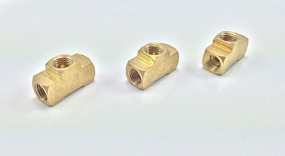 The Stop Shop 3-Way Female Brake Line Tee for 3/16" Tube for inverted flare fittings (All 3/8"-24 threads) (Pack of 3)