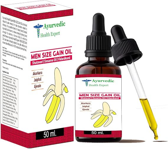 Herbal Massage Oil for Men, Natural Body Massage Oil with Sesame Oil, Shatavari & Traditional Herbal Ingredients, External Use Only, 50 ml (1.6 fl oz)
