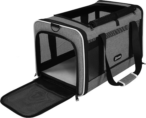 GAPZER Cat Carrier 18x11x11 Top Load, Soft-Sided Pet Travel Bag Over 15 lbs