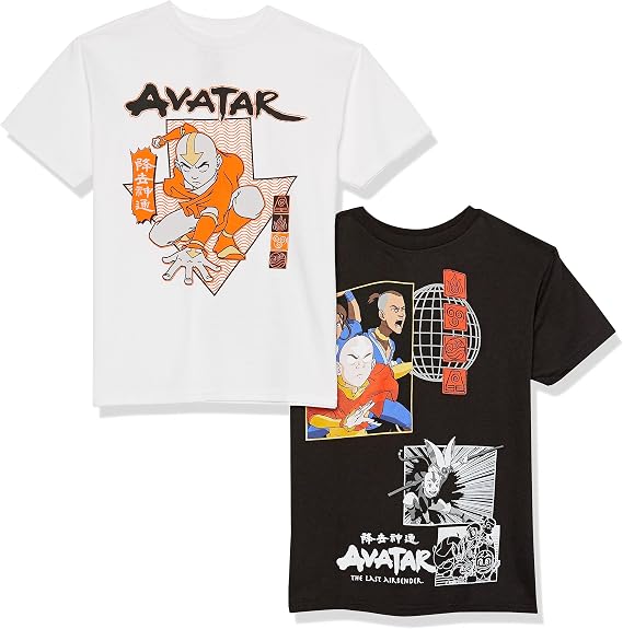 Avatar The Last Airbender Boys' Avarar the Last Airbender Boys 2-Pack T-Shirt Bundle