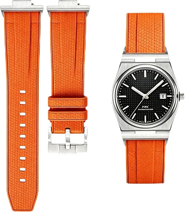 YISIWERA Silicone Watch Band Compatible with Tissot PRX 40mm Watches, Quick Release Rubber Watch Strap with Metal Adapter Sets for Men's Tissot Prx Powermatic 80 Models Replacement