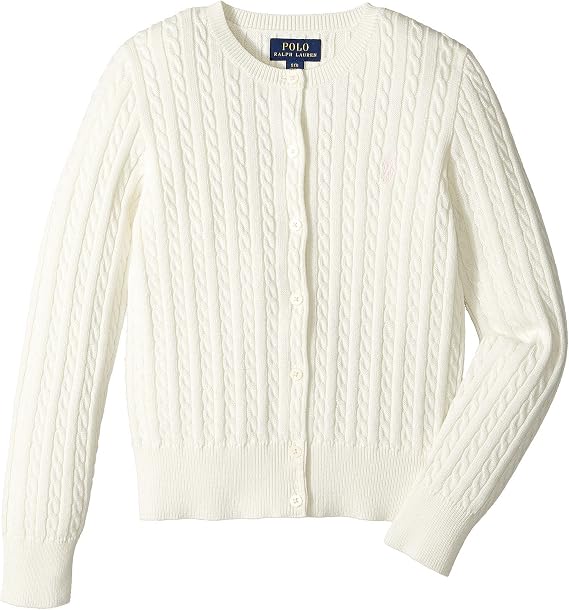 Ralph Lauren Polo Big Girls Cable Knit Cotton Cardigan