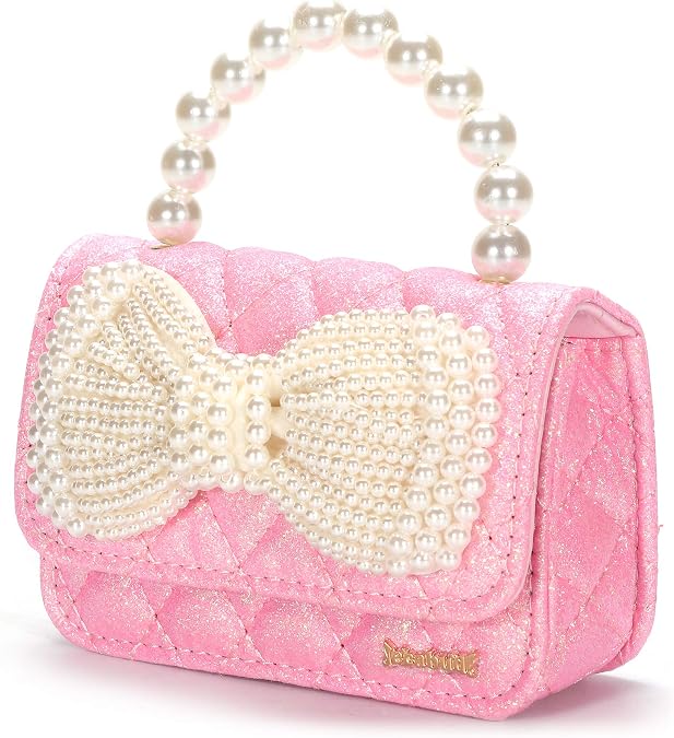 Gifts for Little Girls Cute Toddler Purse Kids Baby Sparkly Bow Handbags Small Crossbody Shoulder Bags Toys Presents