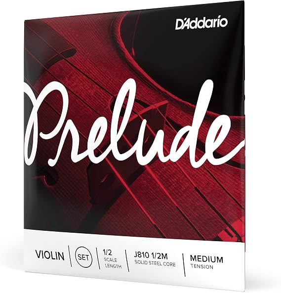 D'Addario Prelude Violin String Set, 1/2 Scale, Medium Tension