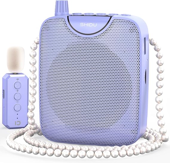 SHIDU 35W Voice Amplifier with Wireless Lavalier Microphone Pearl Chain