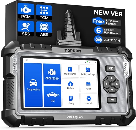 TOPDON AD500 Obd2 Scanner, 4 System,6 Reset, LifetimeFree Update Scan Tool