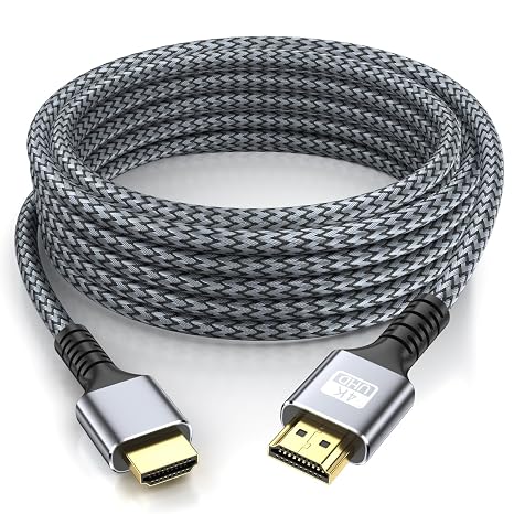 4k Hdmi Cable 15m Ultra High Speed HDMI 2.0 Cable 4K@60HZ 3D ARC Gold Plated Connector Ethernet Audio Video Return HDMI Cord for UHD TV Monitor Laptop Xbox PS4/PS5 ect.(Silvery)