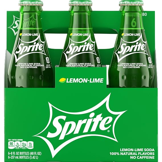 Sprite Glass Bottle, 8 fl oz, 6 Pack