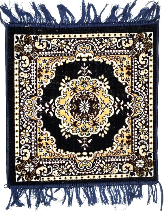 19 x 19 inches Puja Aasan Velvet Woolen Pooja Aassan Meditation Cloth Rug Mat Aasanam Carpet Mattress | AE000320-02 (Blue-1)