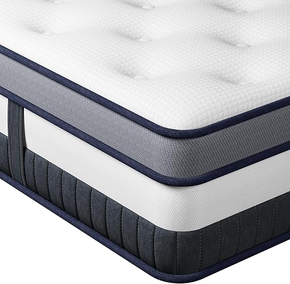 Vesgantti 4FT6 Double Mattress, 11 Inch Pocket Sprung Mattress Double with Breathable Foam and Individually Pocket Spring - Medium, Luxury Box Top Collection