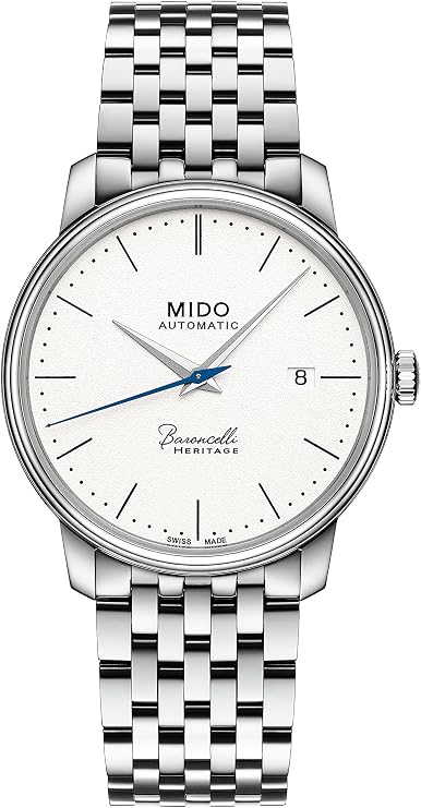 MIDO Baroncelli Heritage Gent - Swiss Automatic Watch for Men - White Dial - Case 39mm - M0274071101000