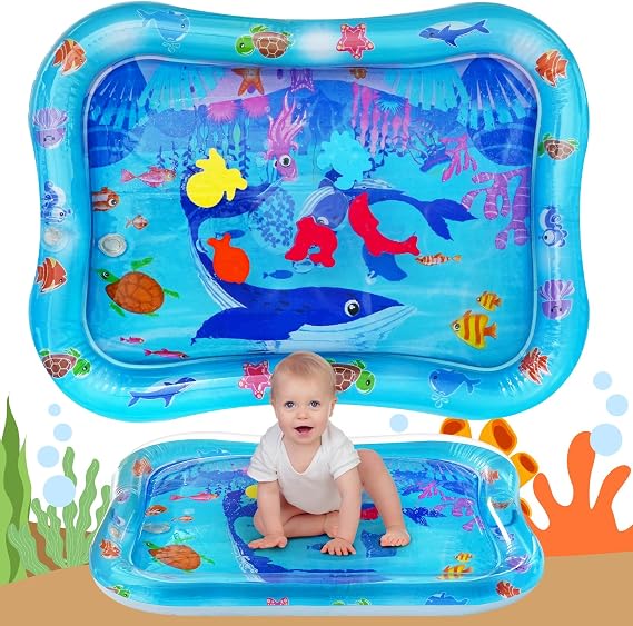 Tummy Time Mat,Inflatable Tummy Time Water Mat Baby Pad,Early Development Activity Pad for Infants & Toddlers 3 6 9 Months Newborn Girls Boys (66×50CM)
