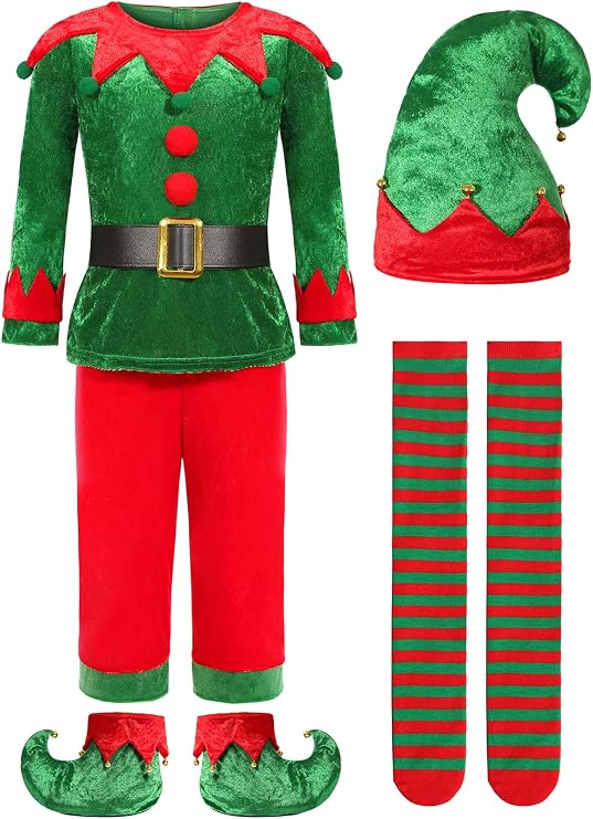 Elf Costume for Kids Boys Christmas Elf Costume