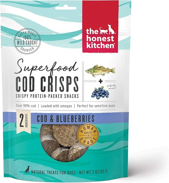 The Honest Kitchen Superfood Cod Crisps: Cod & Blueberry, 3 oz