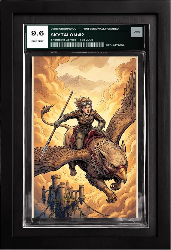 Comic Book Frame for CGC Graded Slabs, Solid Pine, Black Mat