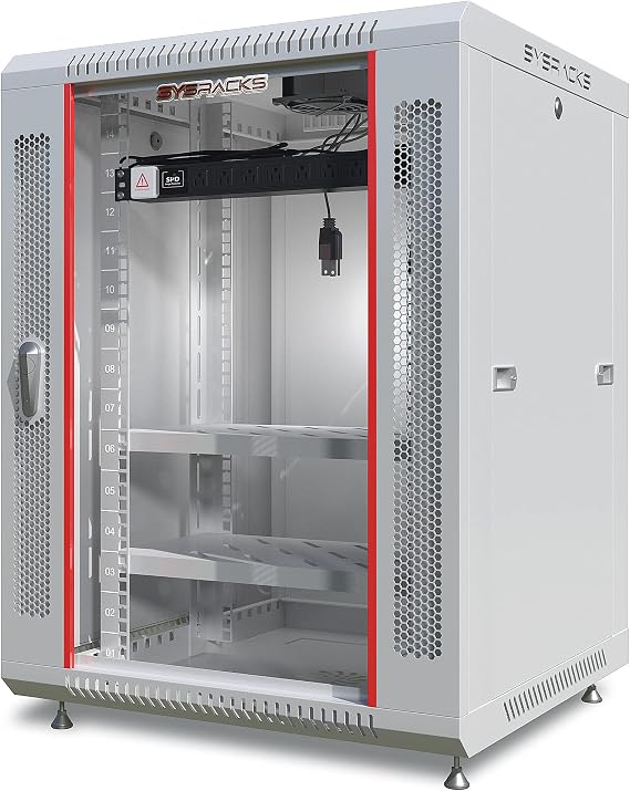 Parent Title: Sysracks Wall Mount Server Rack Cabinet 18" Deep Glass Door Compact Network Cabinet (15U)