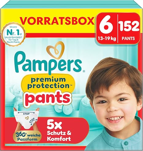 Pampers Premium Protection Pants Size 6 Extra Large 13-19 kg Storage Box