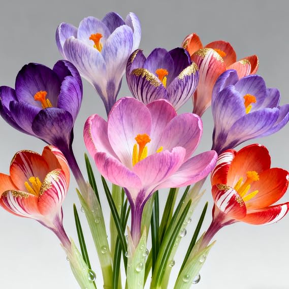 Saffron Crocus Bulbs for Planting – Produce Edible Saffron, Hardy Autumn Blooms for Garden & Pots，Hardy Perennial, Excellent Display-15bulbs-A